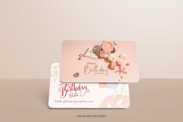 PSD rounded gift card mockup