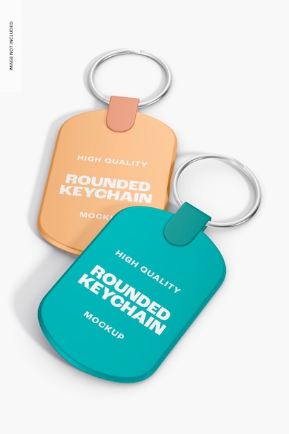 Rounded keychains mockup