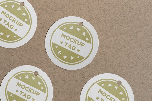 Rounded label tag mockup design