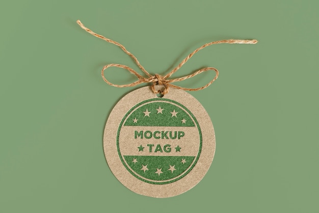 Rounded label tag mockup design