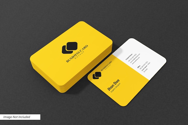 Rounded Landscape Business Card Mockup