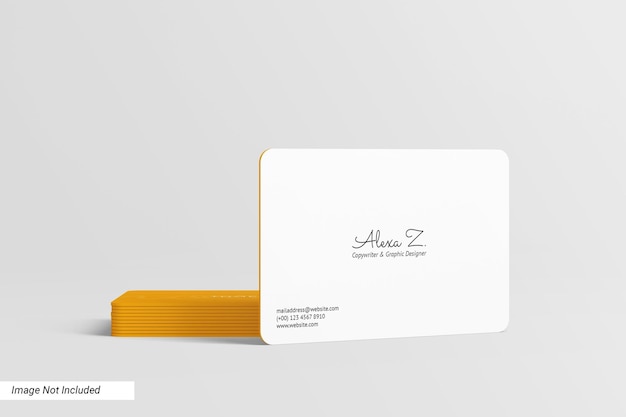 Rounded Landscape Business Card Mockup