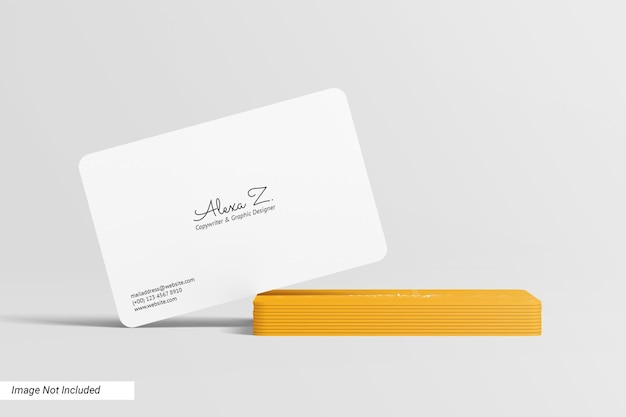 Rounded landscape business card mockup