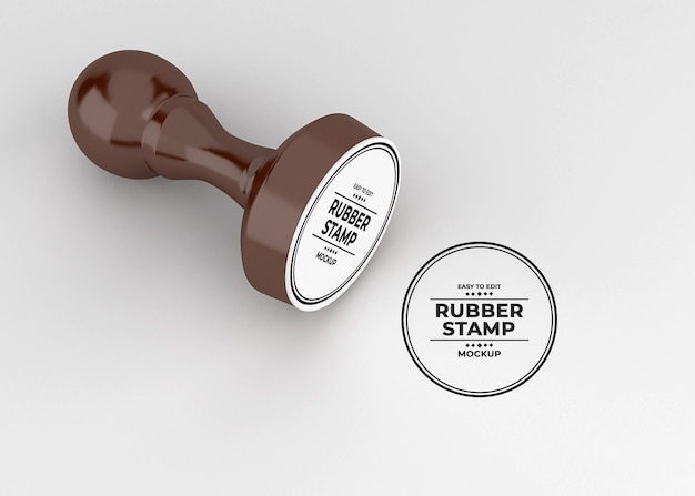 rounded rubber stamp logo mockup design