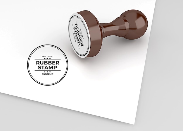 Rounded rubber stamp logo mockup design