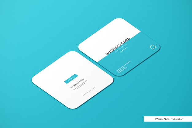 PSD rounded square business card mockup