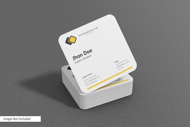 Rounded Square Business Card Mockup