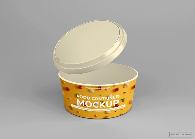 Rounded take away food container mockup