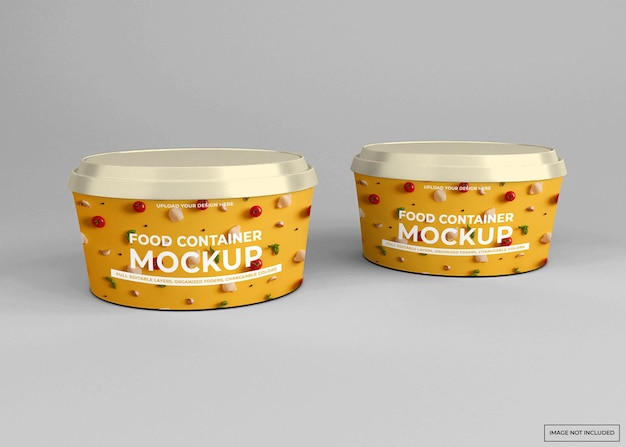 Mockup di contenitore per alimenti da asporto arrotondato