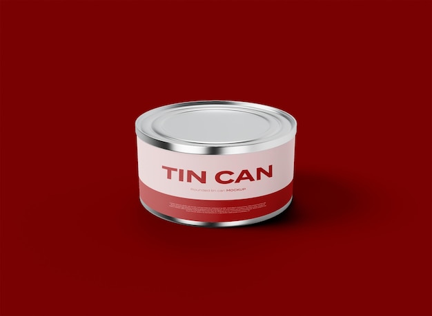 Rounded tin can mockup