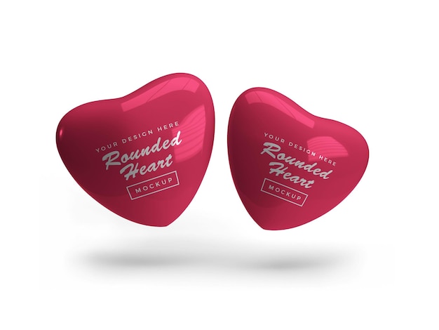 Arrotondato san valentino cuore mockup design isolato