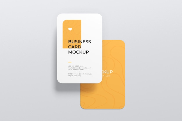 Rounded vertical business card mockup