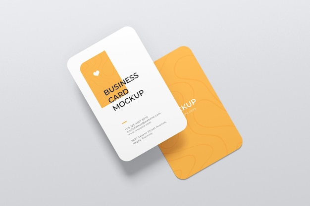 Rounded vertical business card mockup