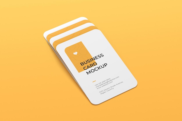 Rounded vertical business card mockup