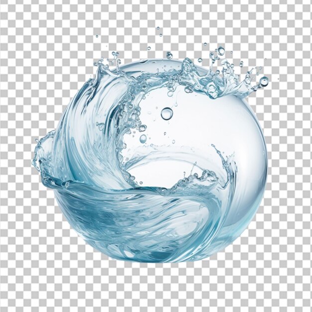 PSD rounder water splash over transparent background