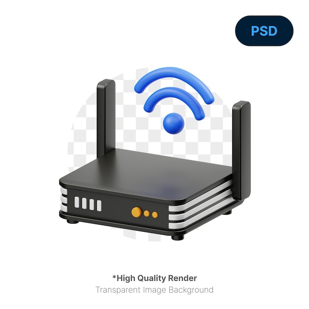 PSD router 3d icon premium psd