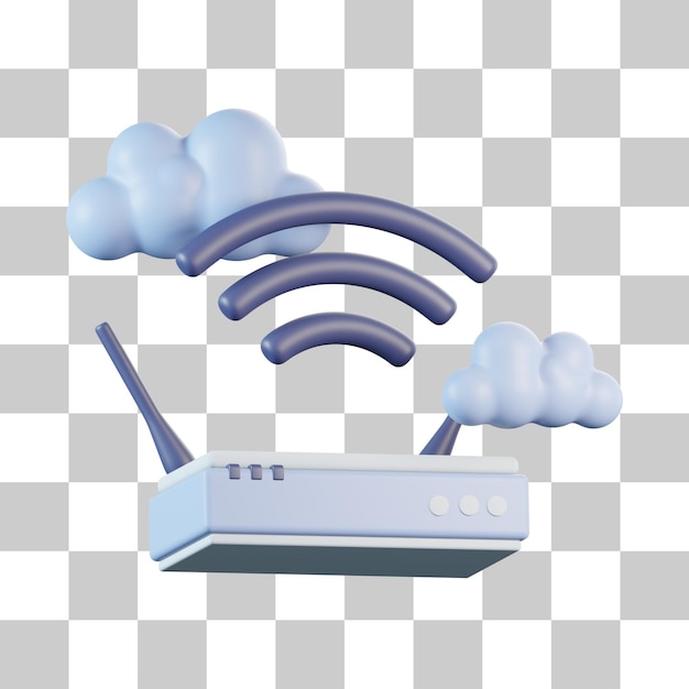 PSD router cloud 3d icon