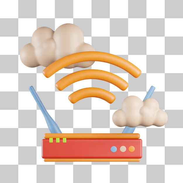 PSD router cloud 3d-pictogram