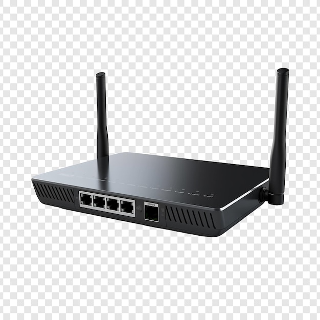 PSD router isolato su sfondo trasparente