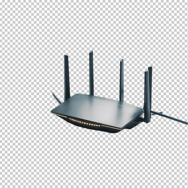 PSD router isolated on transparent background