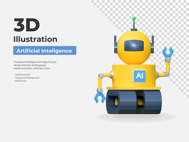 Rover robot kunstmatige intelligentie pictogram 3d illustratie