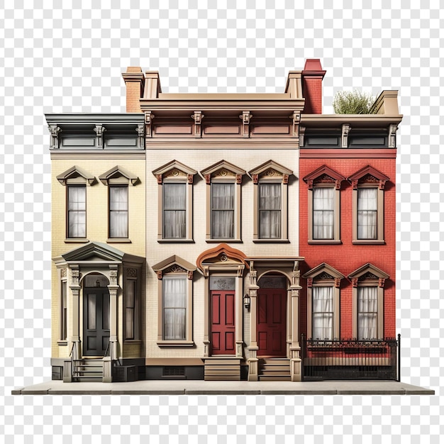 Row House isolated on transparent background