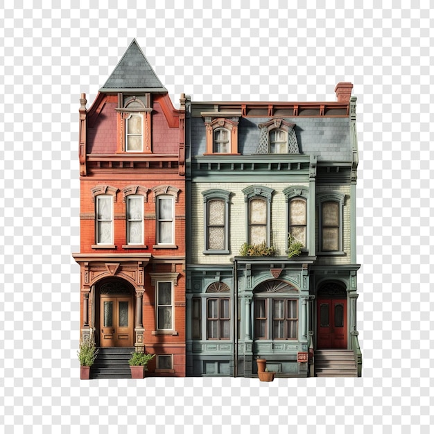 Row House isolated on transparent background