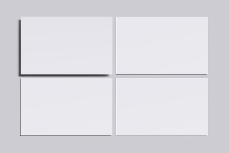 PSD a row of white blank square sheets with a white sheet of paper on a gray background