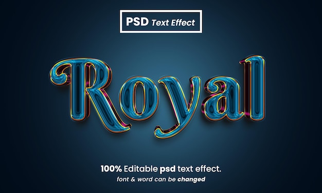 ロイヤル 3 d 編集可能な psd プレミアム テキスト効果