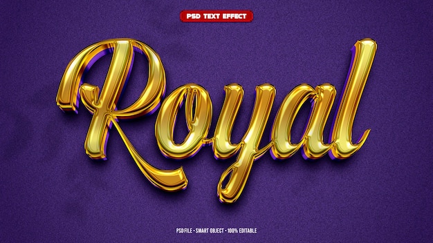 Royal 3D editable text effect