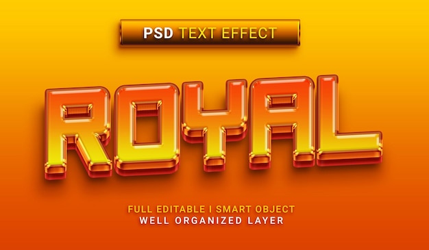 PSD royal 3d style text effect