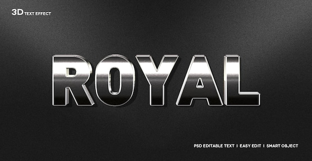 Royal 3d-tekststijleffect mockup-sjabloon premium