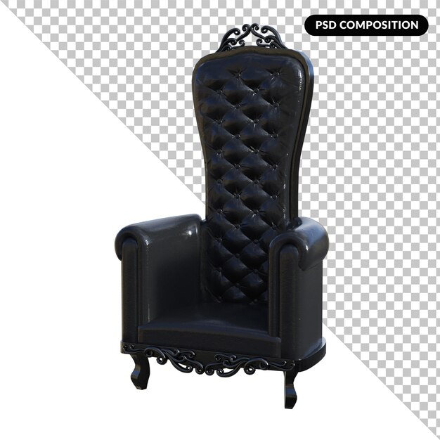 Royal arm chair isolated 3d