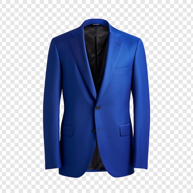 royal blue mens suit jacket isolate on transparency background