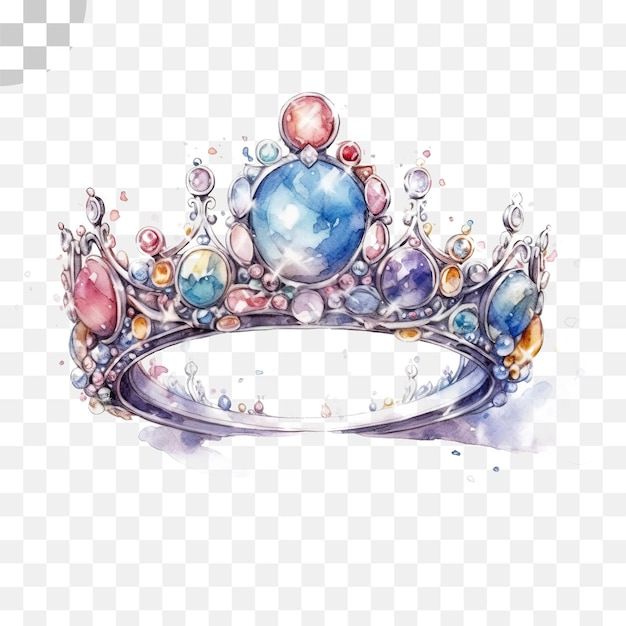 PSD royal crowns watercolor transparent background