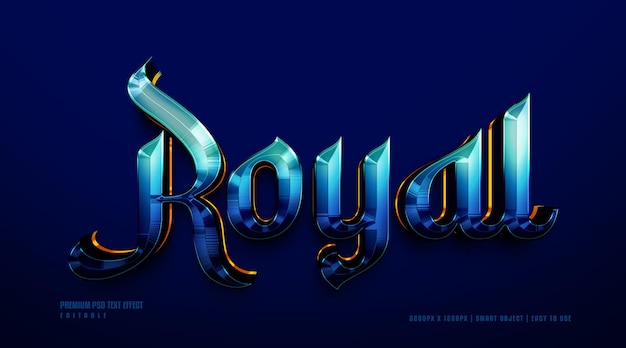 Royal editable premium 3d psd text effect