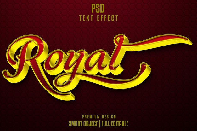 PSD royal luxury gold editable 3d text effect template psd