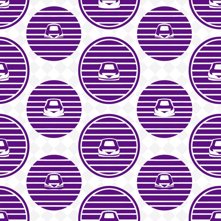 PSD royal medallion pattern with car icon and circular lines wit nature inspired abstract outline art