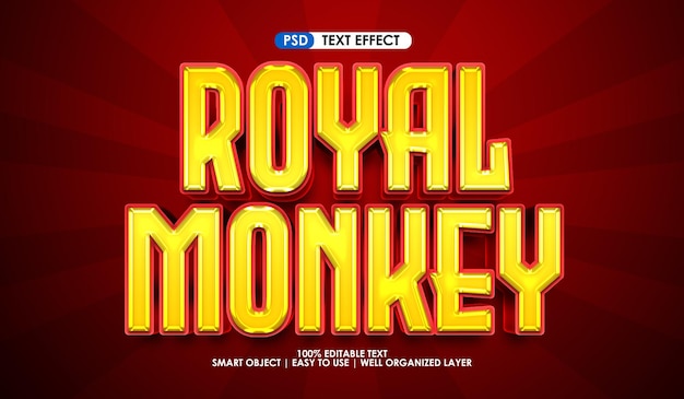 PSD royal monkey premium text style effect