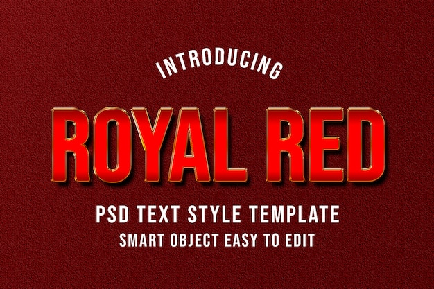 Royal Red PSD Text Style Template Mockup 