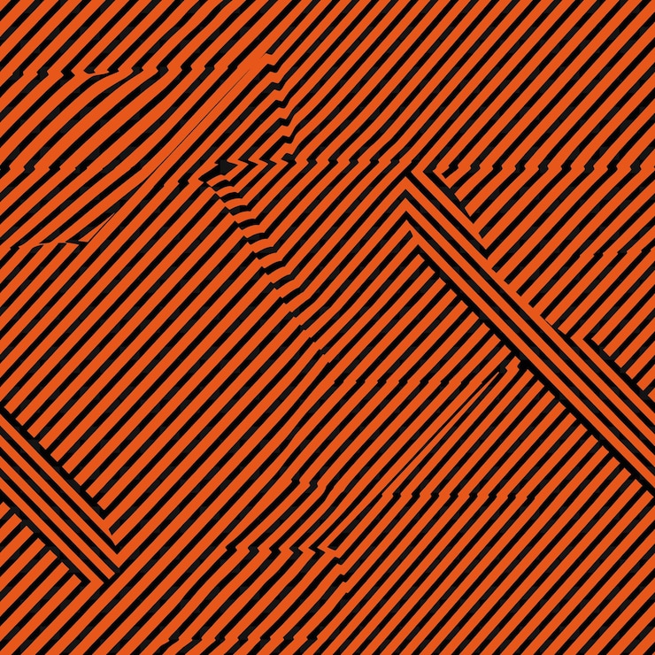 PSD royal stripe pattern with golf club icon and varying widths nature inspired abstract outline art