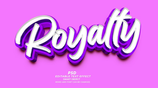 Royalty 3d edytowalny efekt tekstowy szablon photoshop