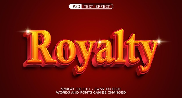 Royalty bewerkbare tekst 3d-stijl effect