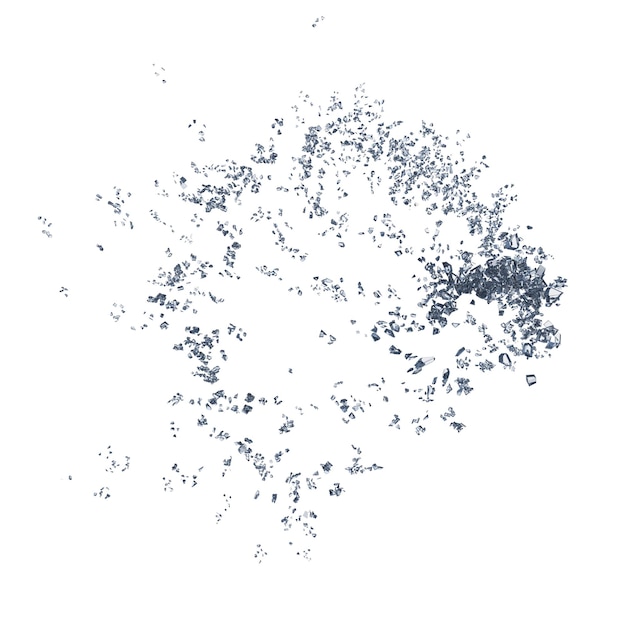 Rozbite Szkło Na Białym Tle Przezroczyste Tło Renderowania 3d