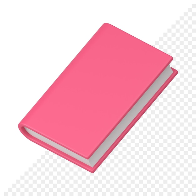 Roze 3d boekpictogram hardcover educatieve literatuur