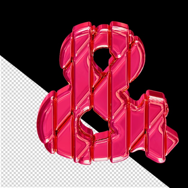 PSD roze 3d-symbool in een frame