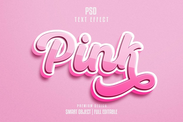 Roze 3D tekst effect sjabloon