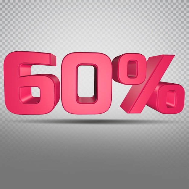 Roze 60 procent 3D-rendering