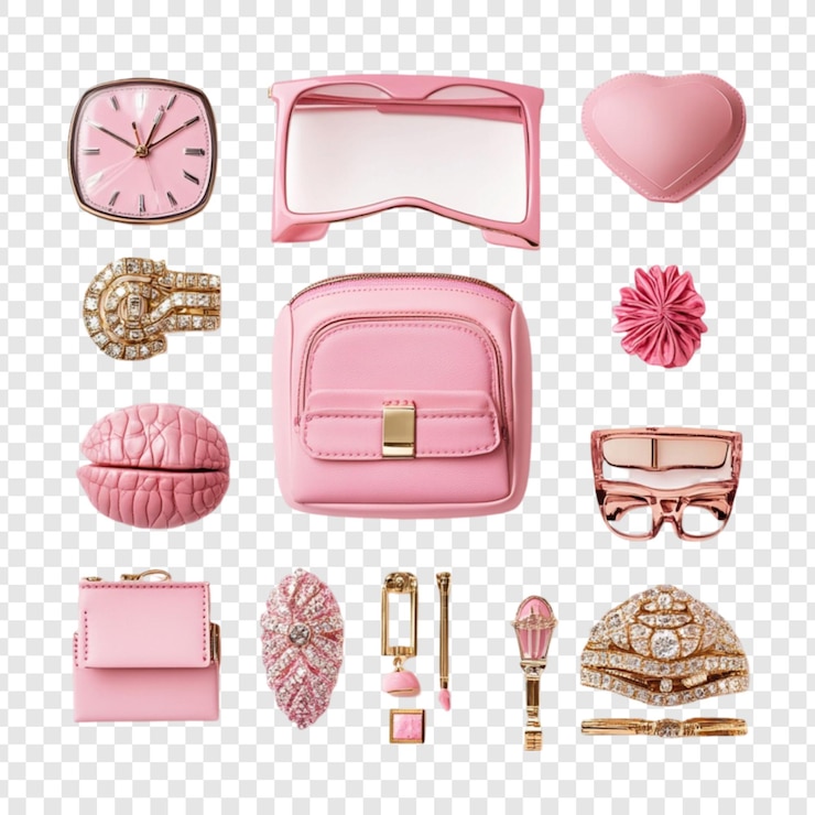 PSD roze accessoires collectie stijlvolle mode artikelen luxe design