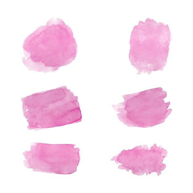 Roze aquarel penseelstreken en spetteringen